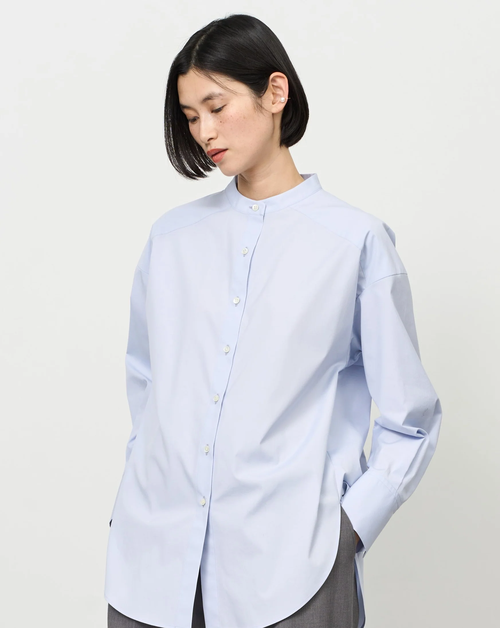 バンドカラーロングシャツ - Image 10