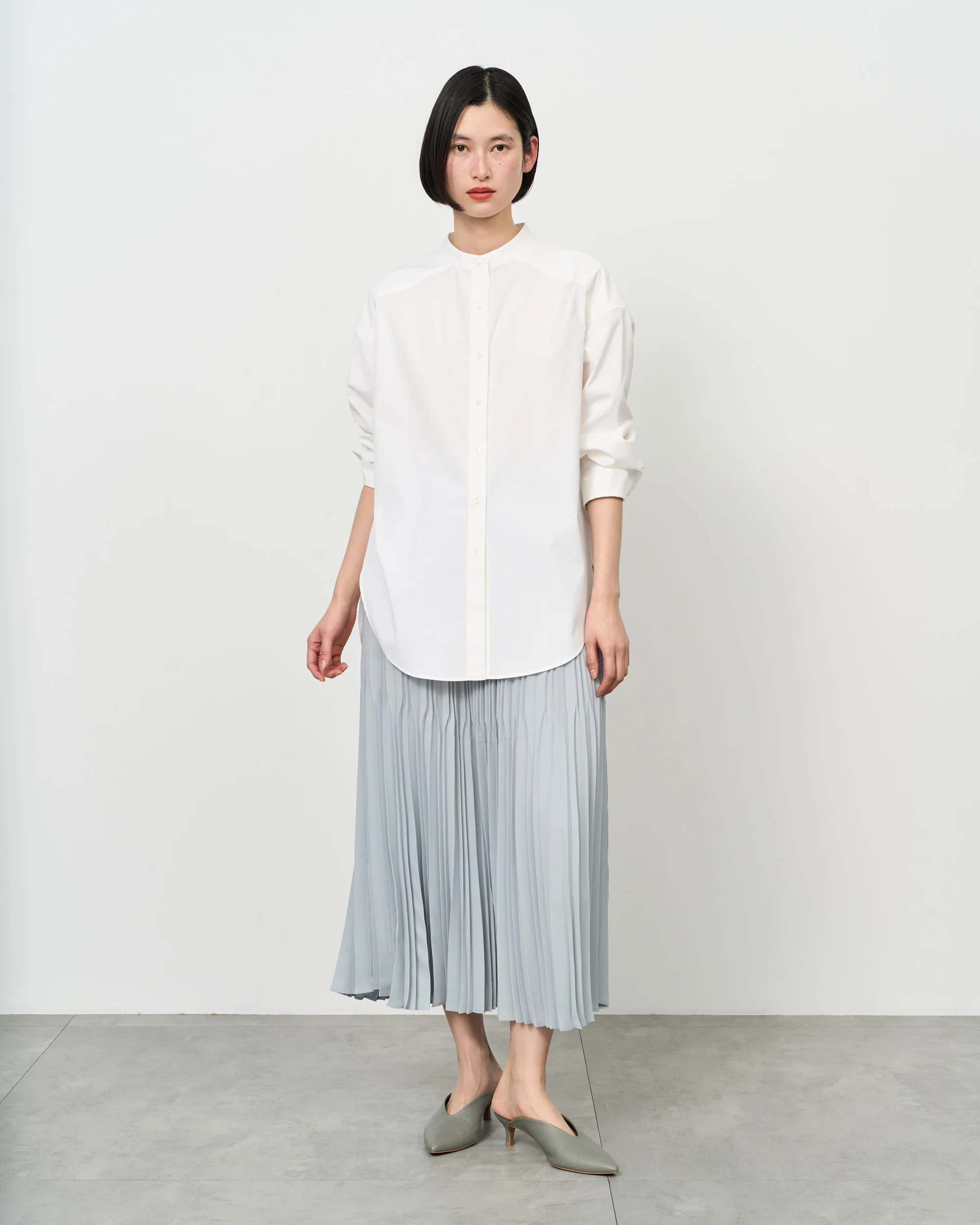 バンドカラーロングシャツ - Image 21