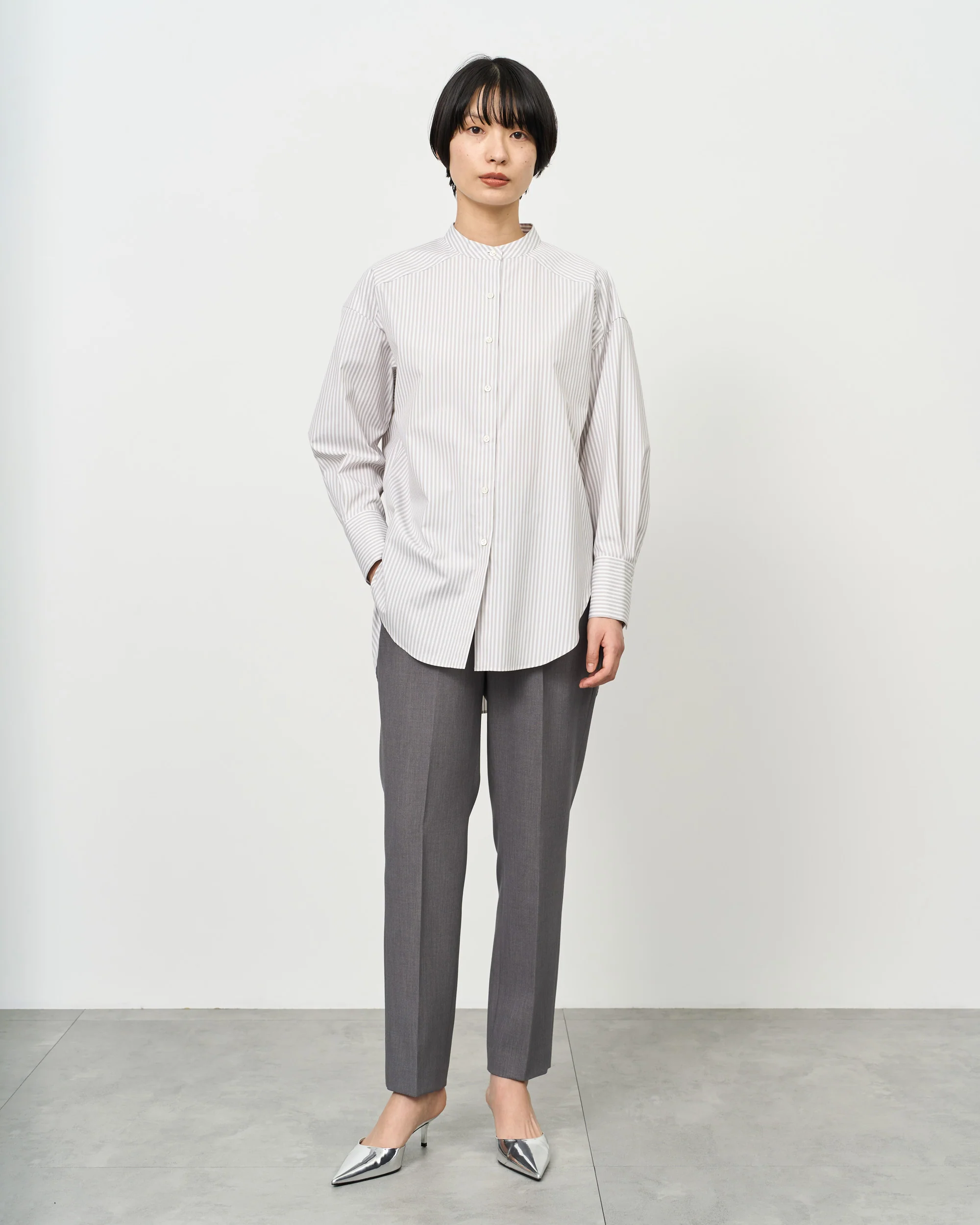 バンドカラーロングシャツ - Image 29