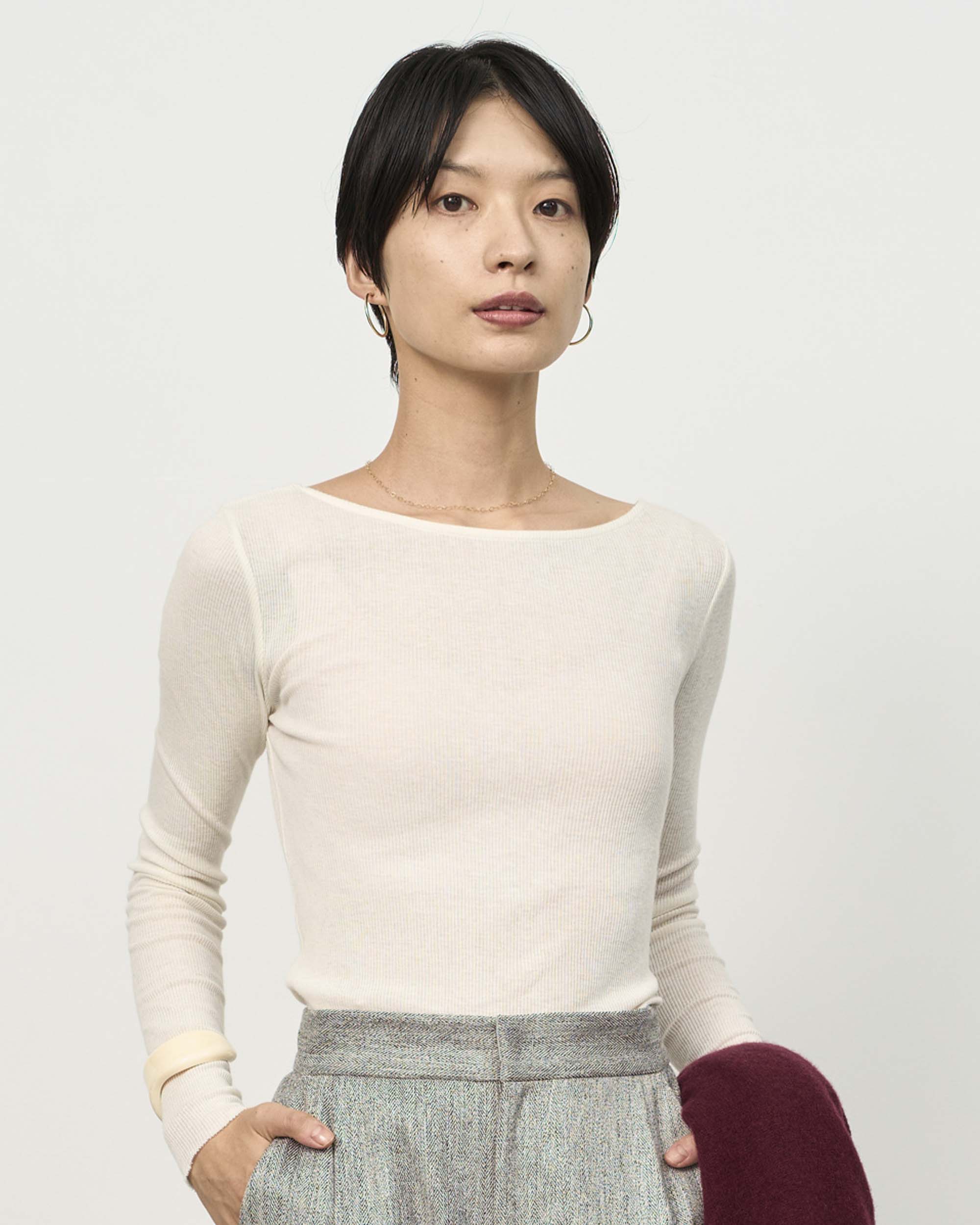 カシミヤ混2WAYカットソー - Image 17