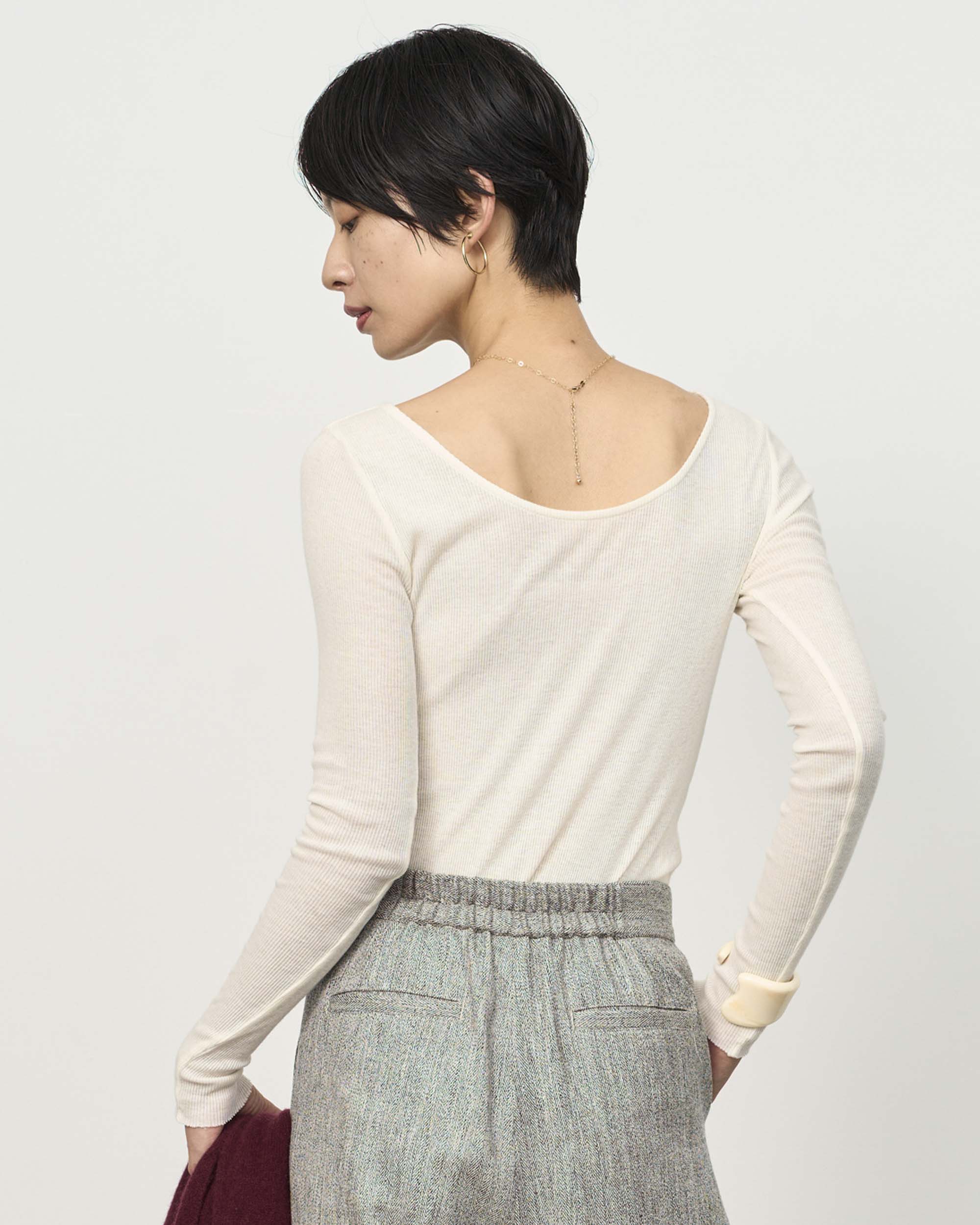 カシミヤ混2WAYカットソー - Image 19