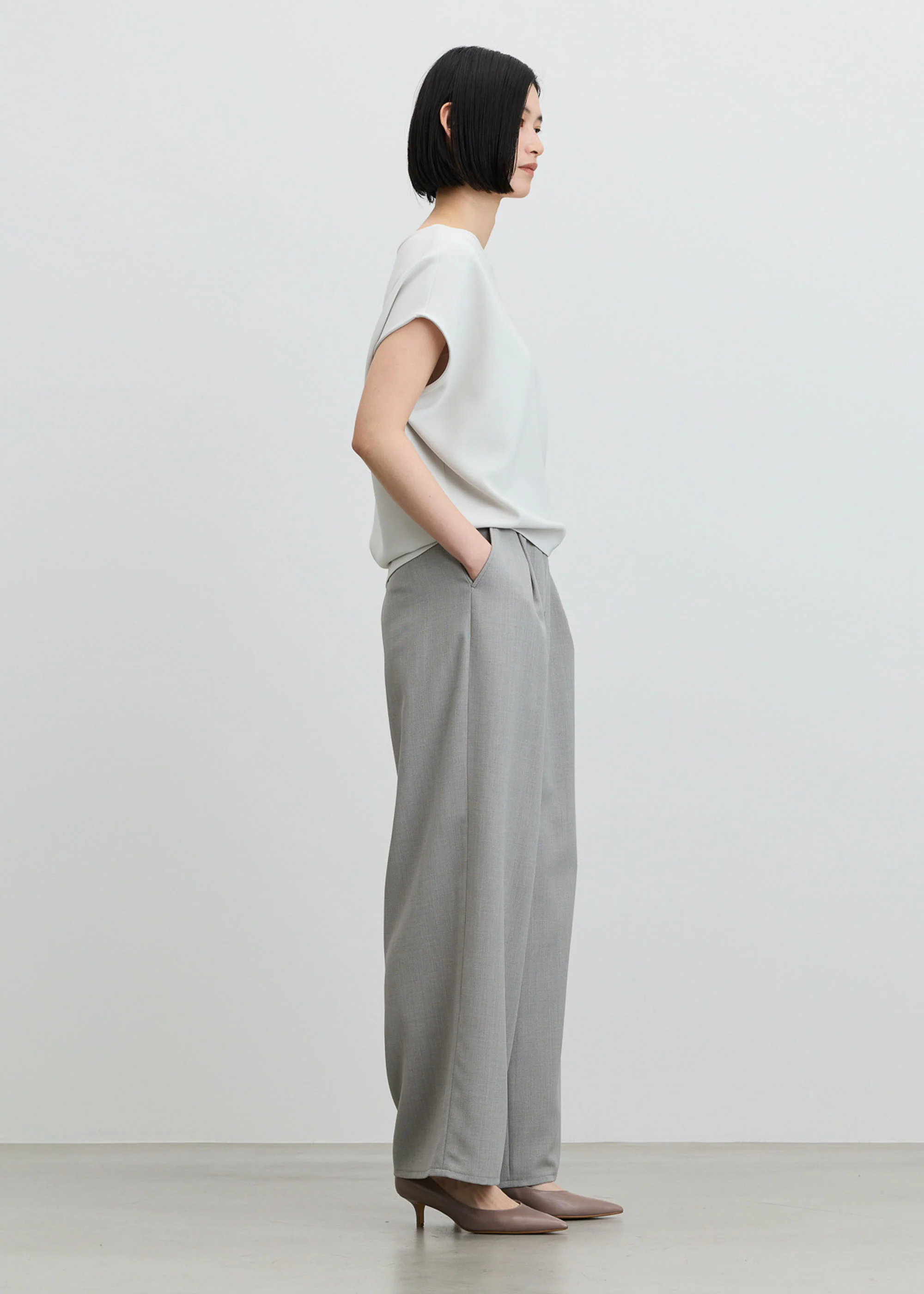 リネンライクタックワイドパンツ - Image 16