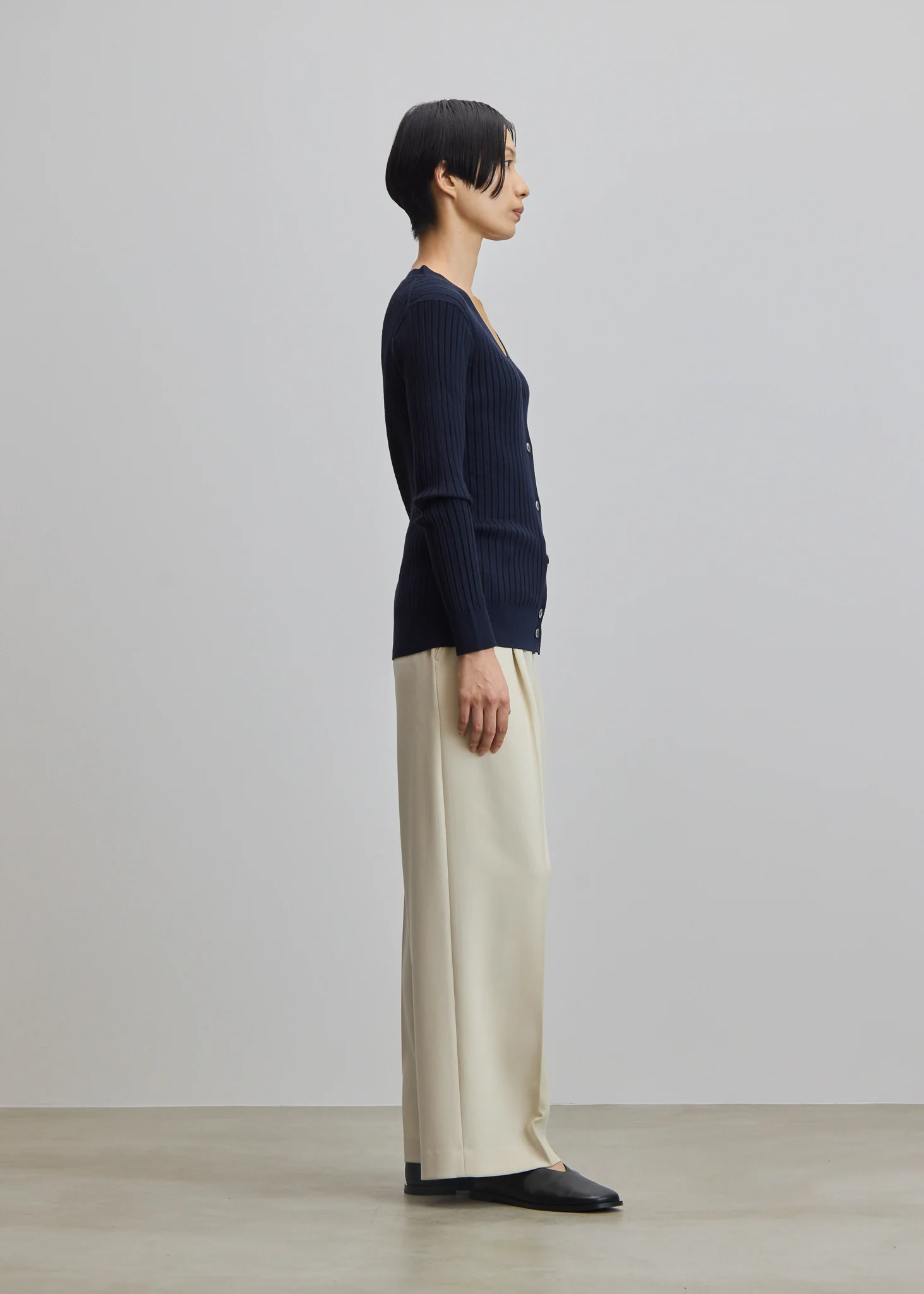 ワイドリブVネックカーディガン - Image 20