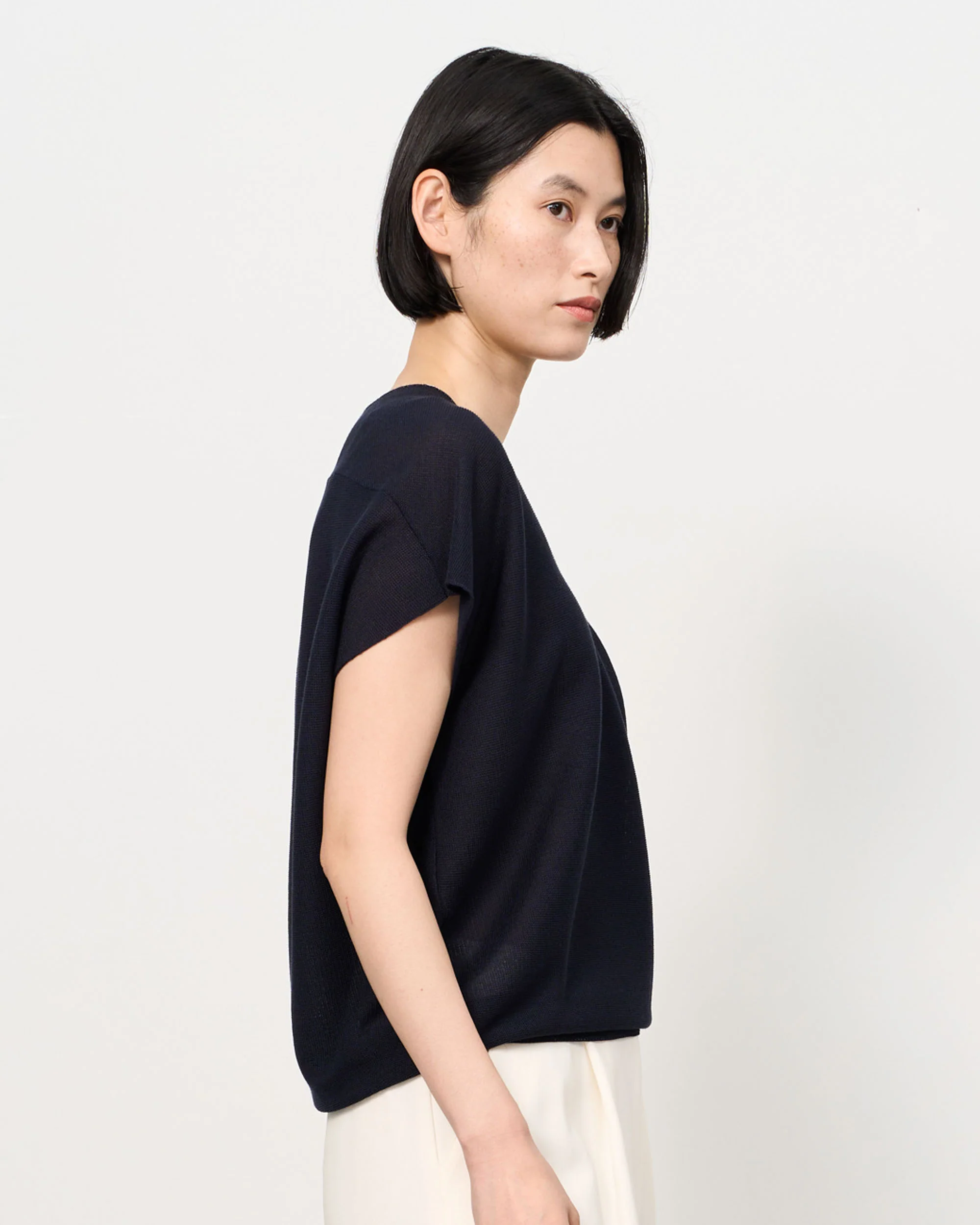 シアーショートスリーブコクーンニット - Image 3