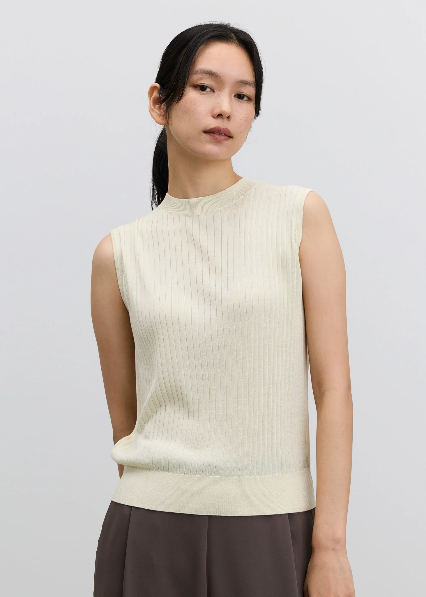 シルクワイドリブノースリーブニット - Image 11