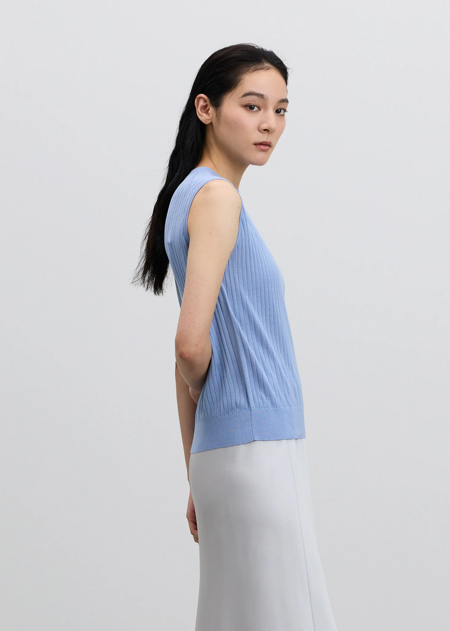 シルクワイドリブノースリーブニット - Image 3