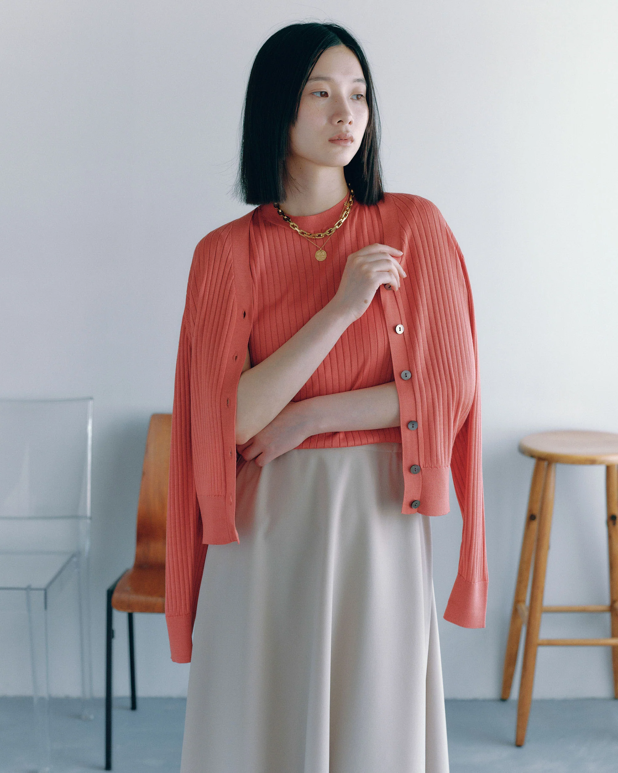 シルクワイドリブノースリーブニット - Image 36