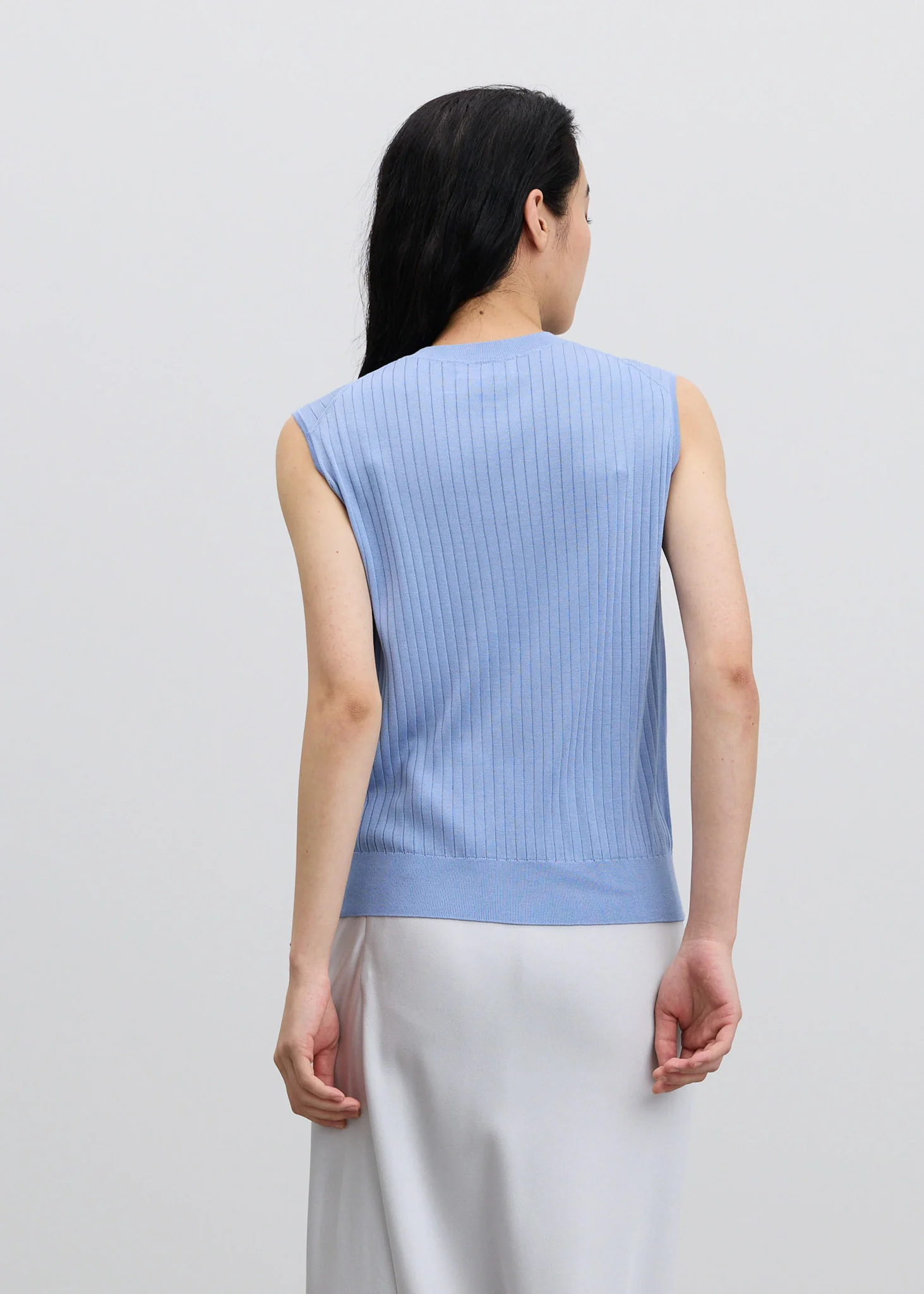 シルクワイドリブノースリーブニット - Image 4