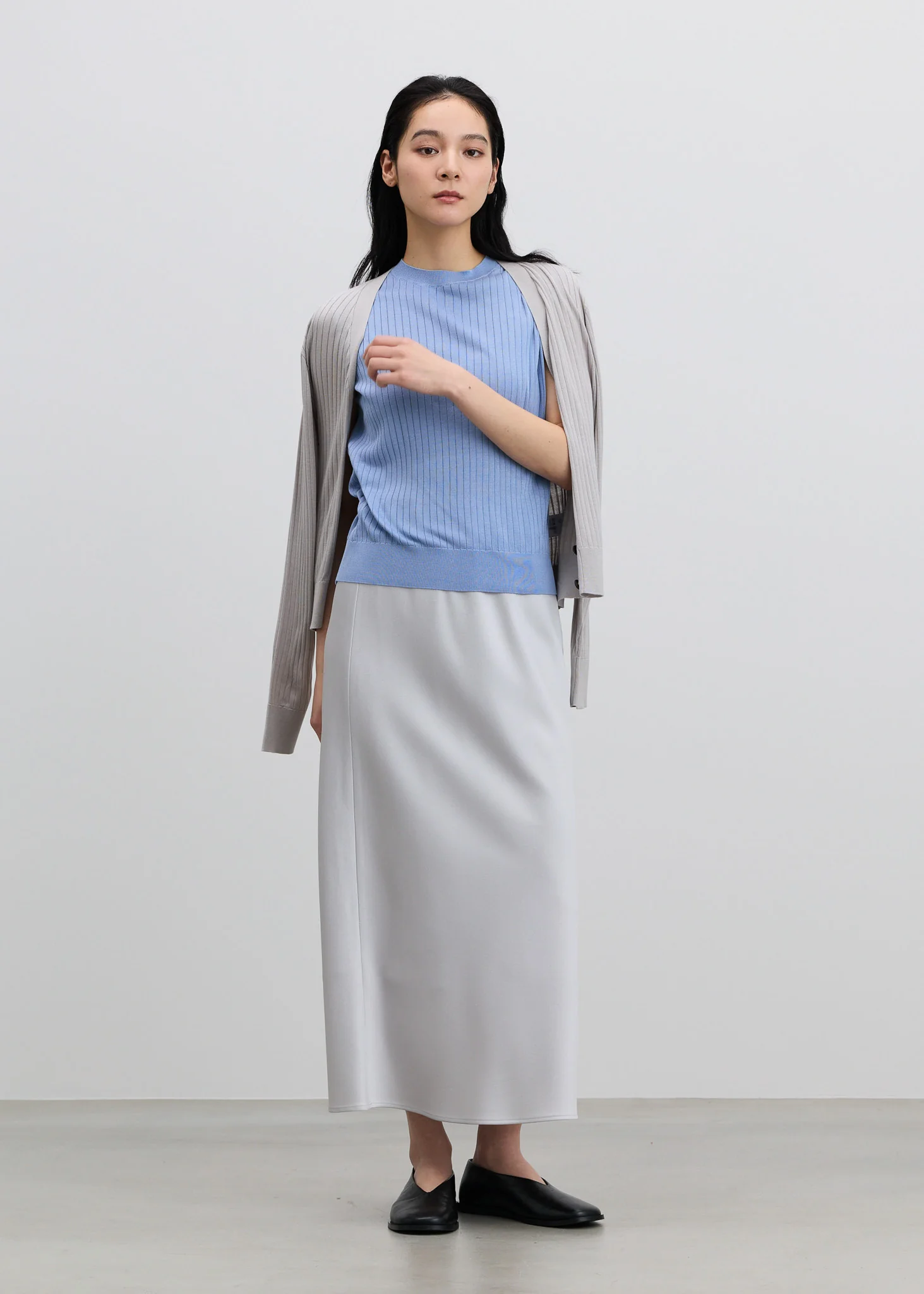 シルクワイドリブノースリーブニット - Image 5