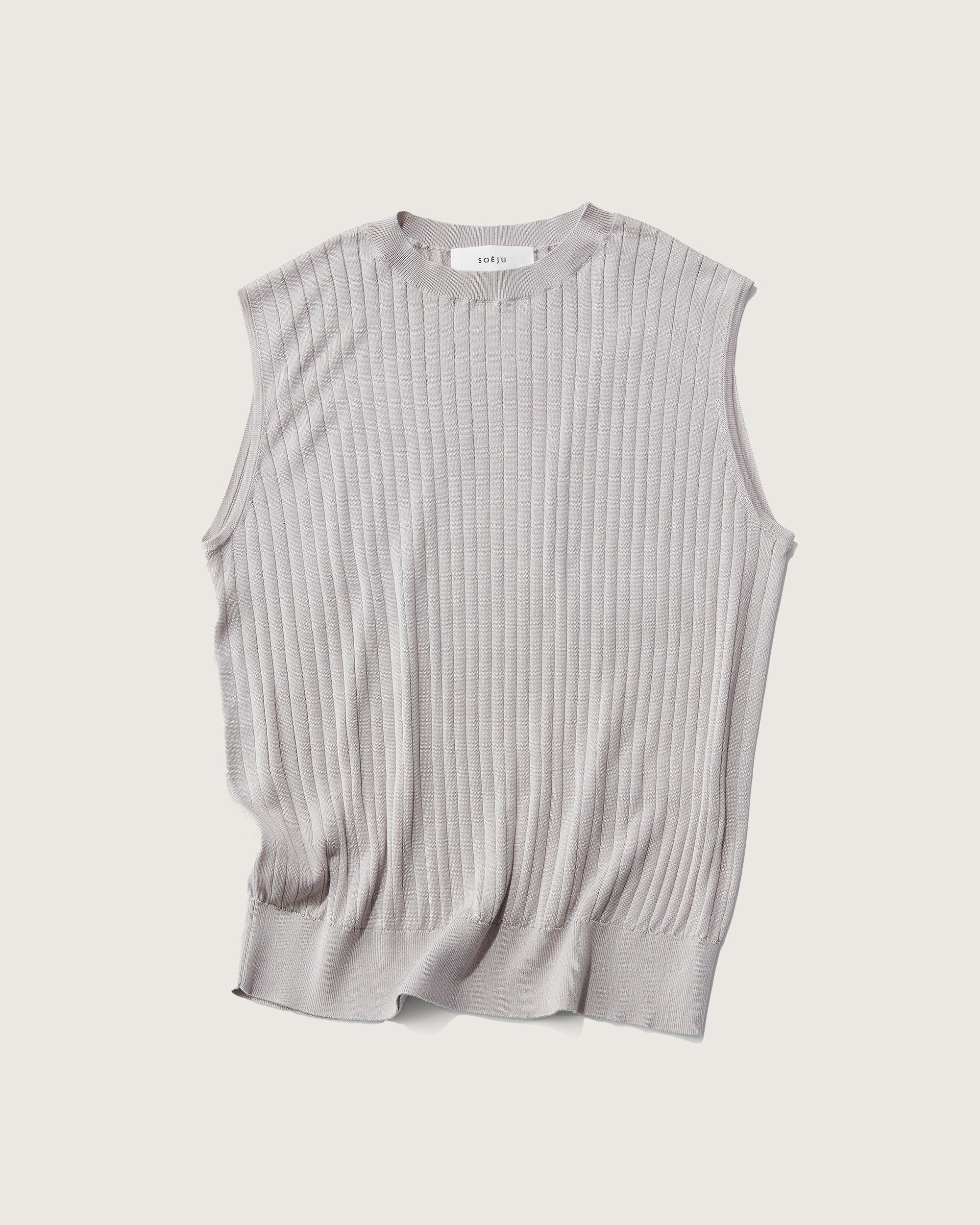 シルクワイドリブノースリーブニット - Image 56