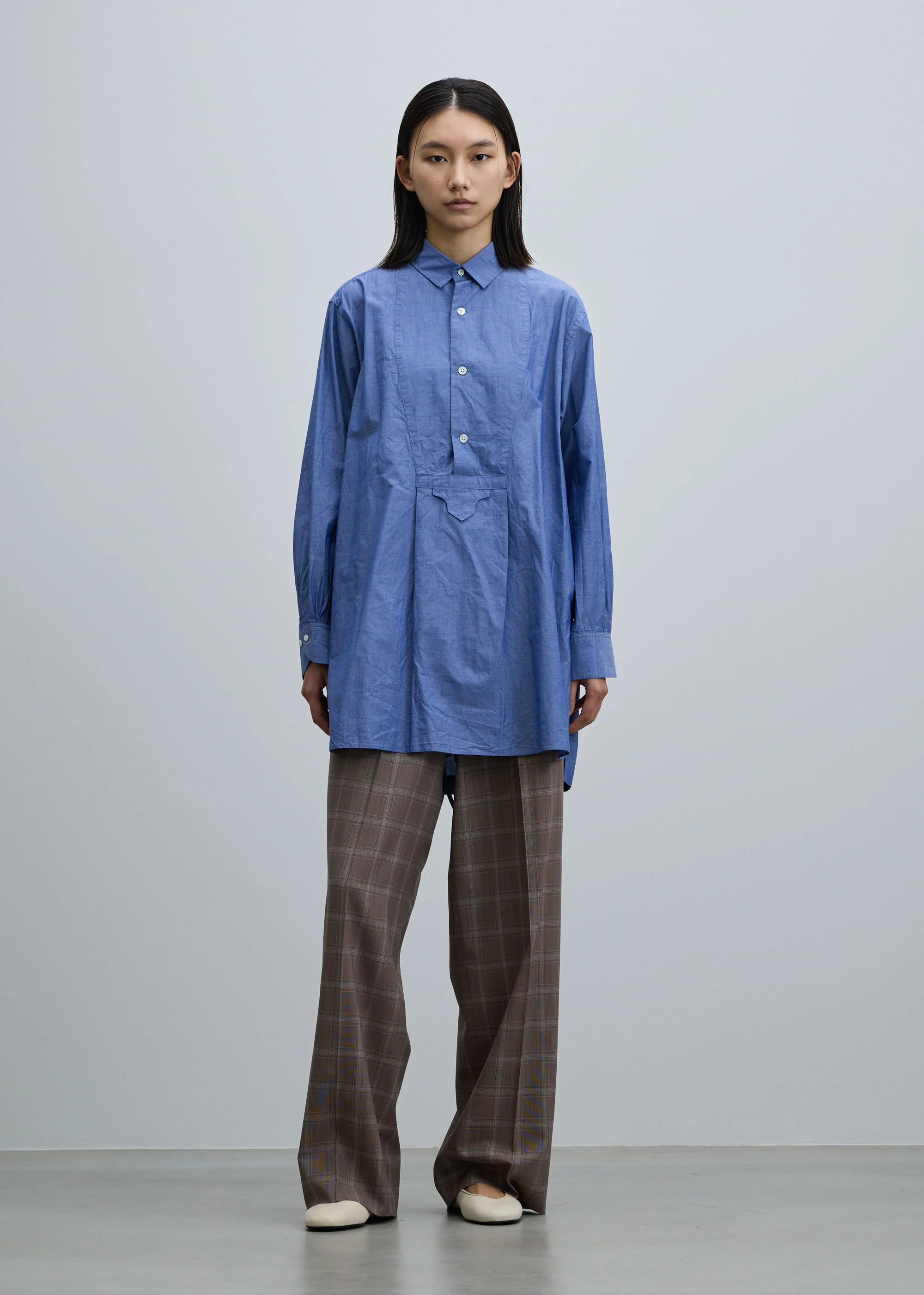 コットンシルクブザムチュニックシャツ - Image 2