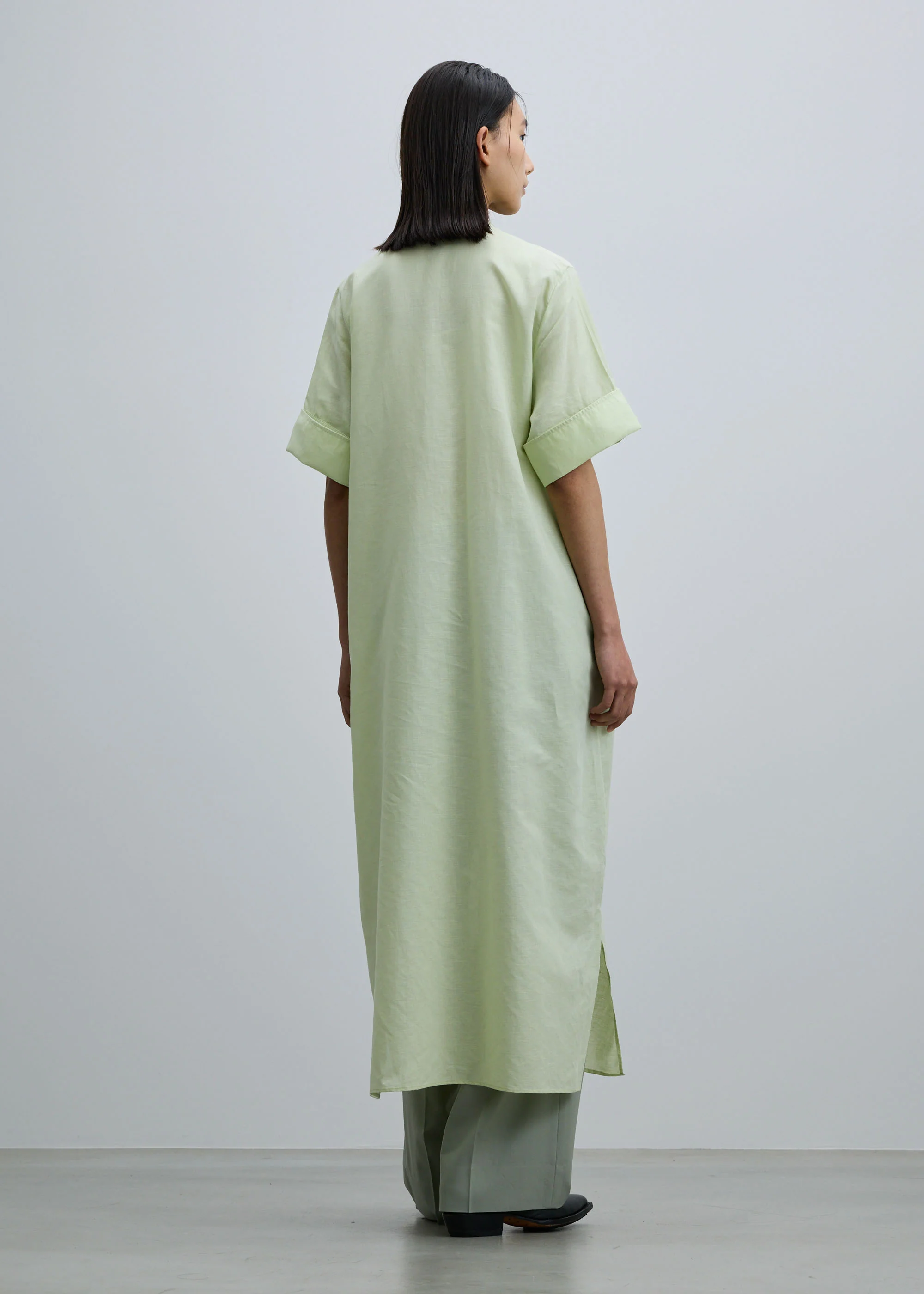 ヘンプコットンダブルカフスシャツワンピース - Image 3