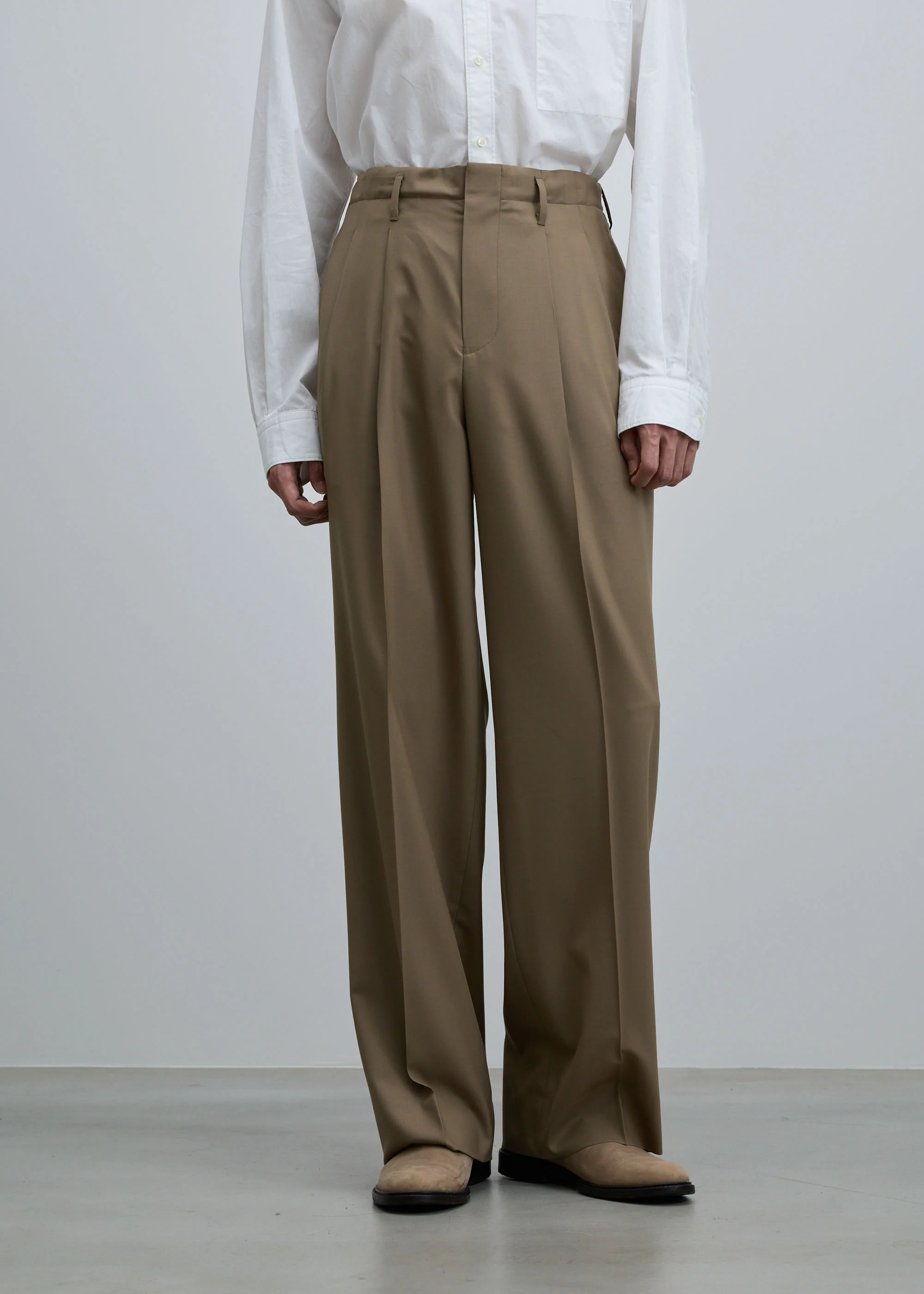 スーパー140ライトウールタックワイドストレートパンツ - Image 10