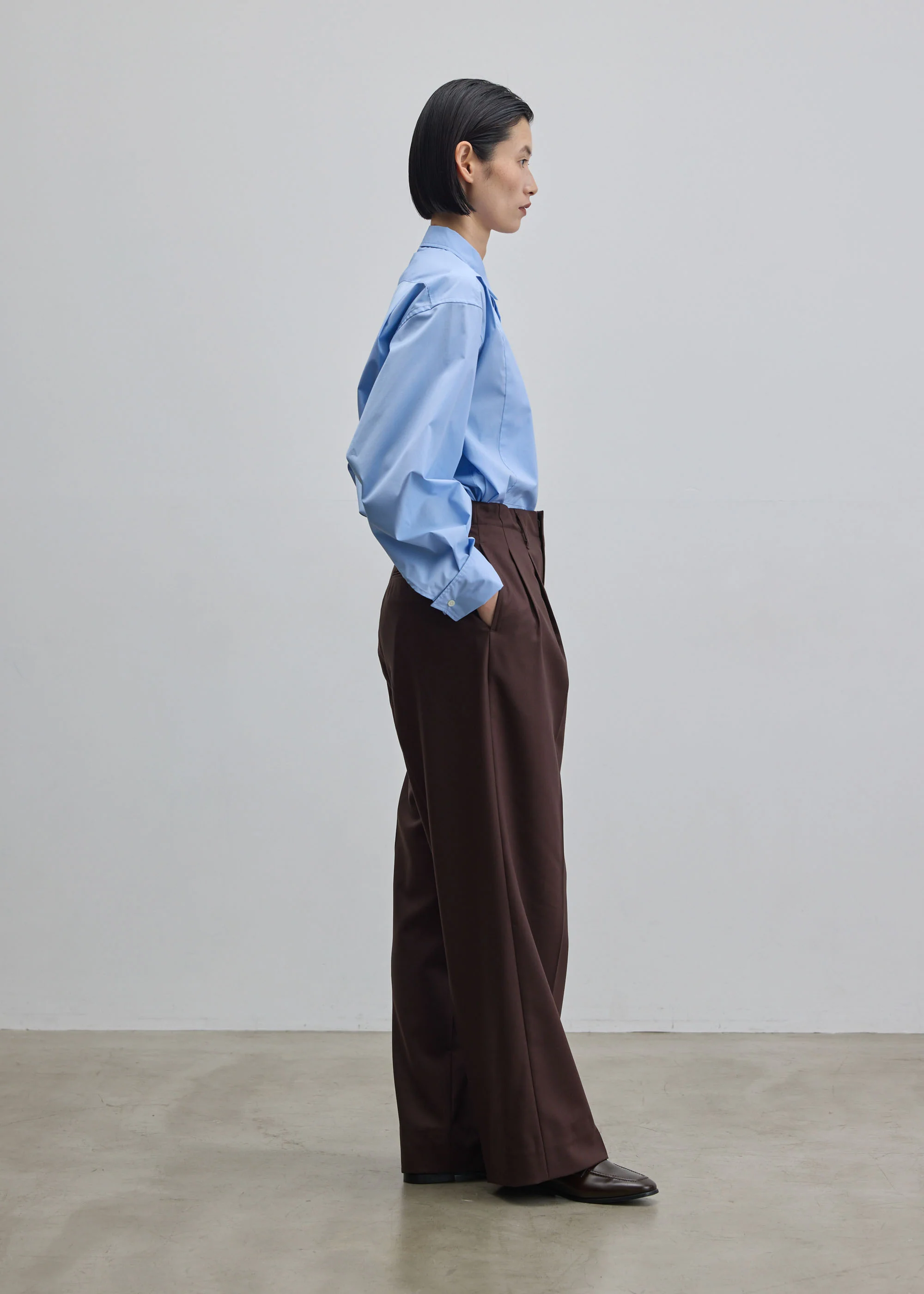 ウールツイルタックワイドストレートパンツ - Image 3