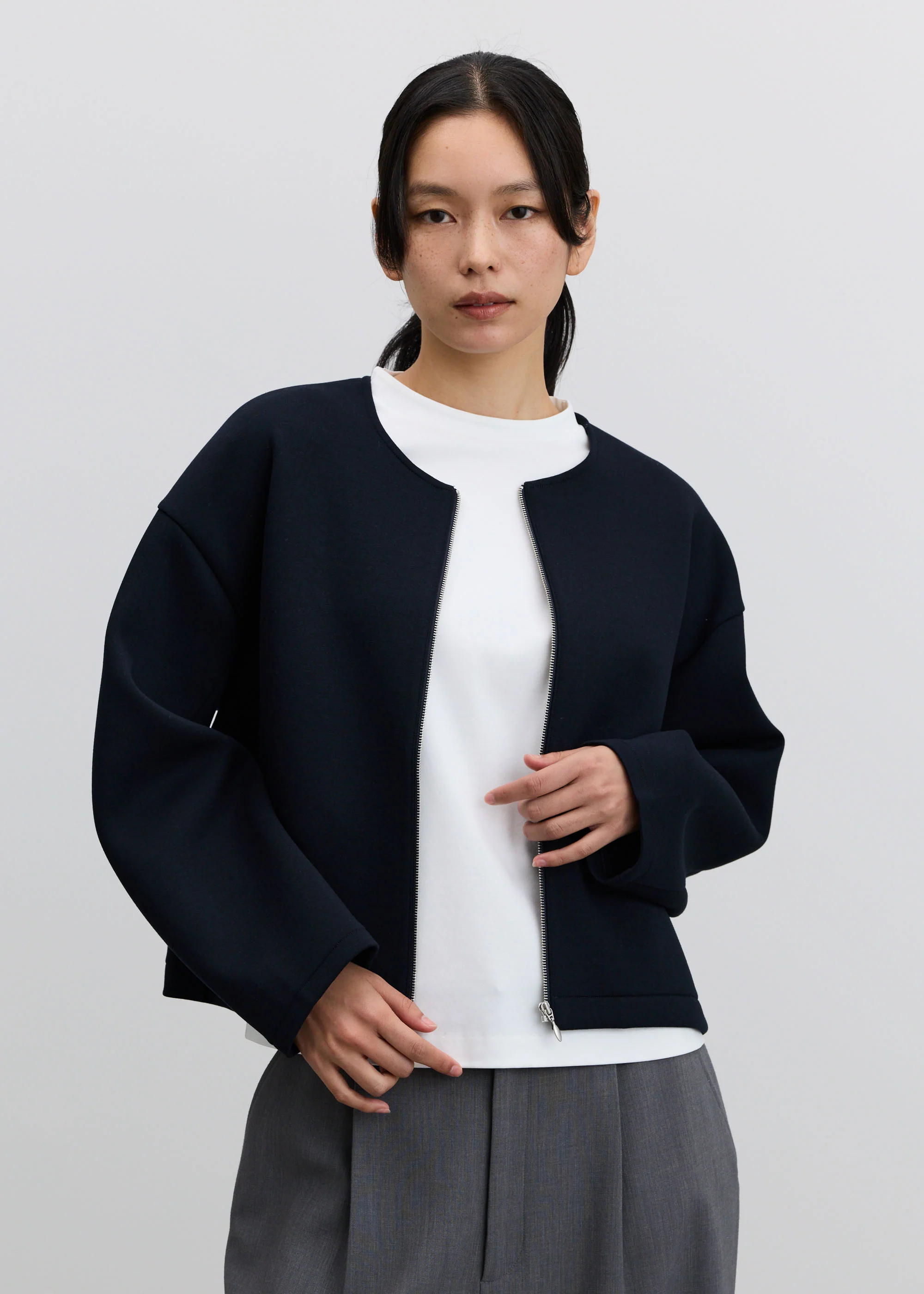 ソフトダブルフェイスショートブルゾン - Image 17