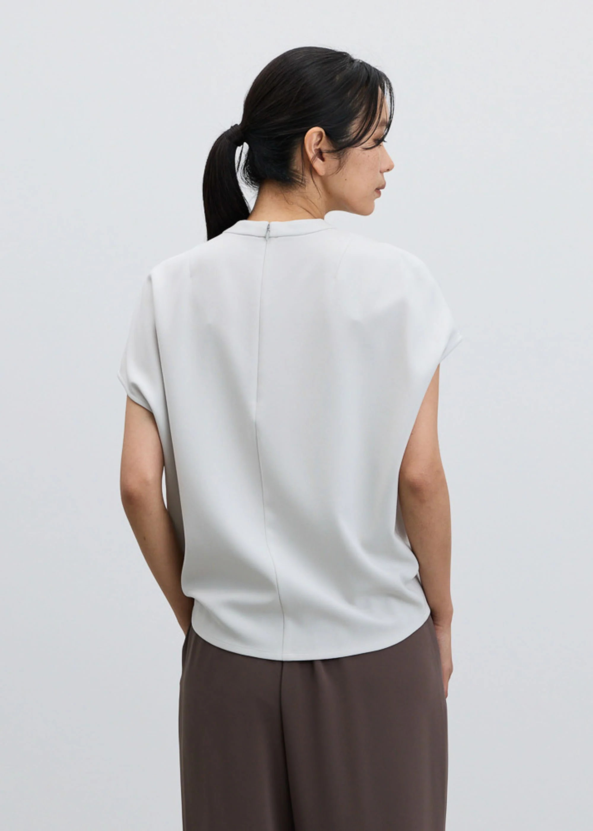 スタンドカラーコクーンブラウス - Image 16