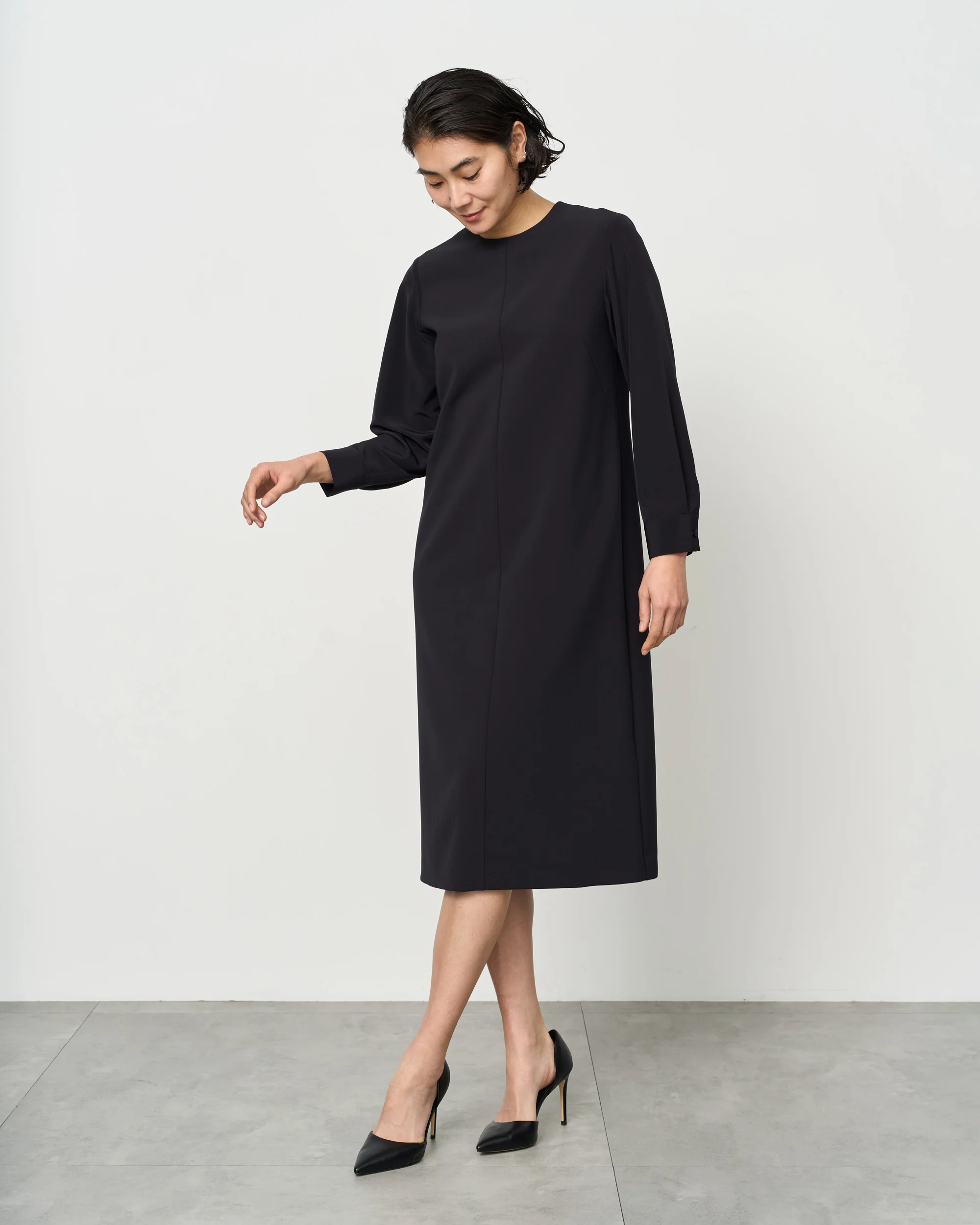ストレッチファイン袖切替ワンピース - Image 10