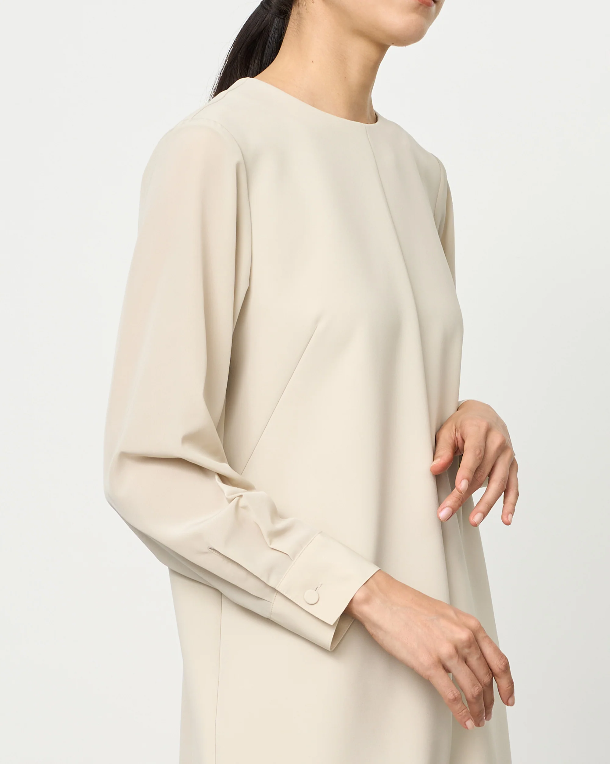 ストレッチファイン袖切替ワンピース - Image 5